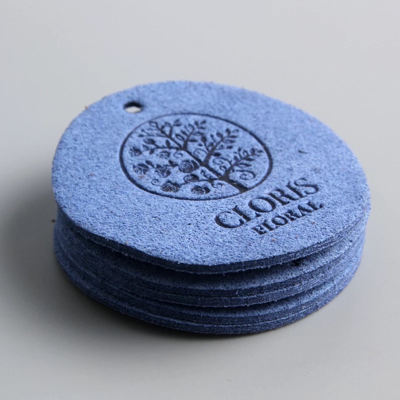 Custom Debossed Logo Microfiber Suede Leather Label