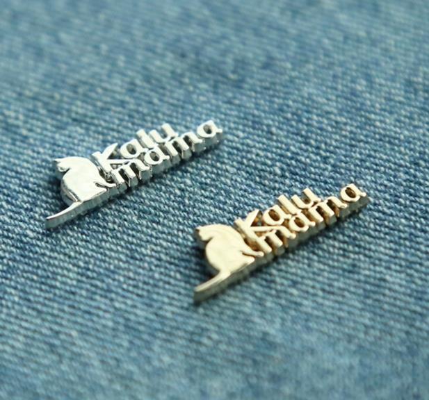 Letters Metal Logo Plate for Clothing