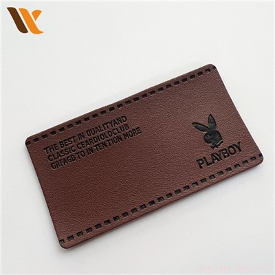 Customized  Hot Stamping  PU  Leather  Tag  Label