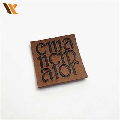 Relief Logo Chalè Press Leather Tag Label